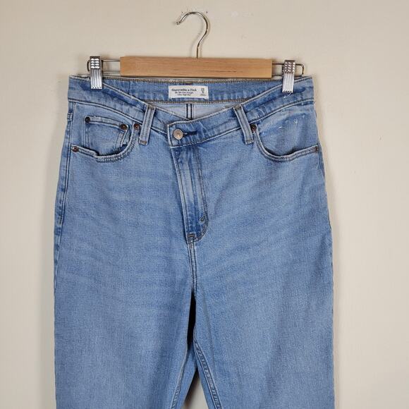 Abercrombie & Fitch Jeans 29 8R 90s Slim Straight Ultra High Rise Criss Cross - Picture 2 of 10